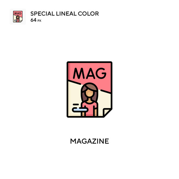 Revista Especial icono de vector de color lineal. Iconos de revistas para tu proyecto empresarial - Vector, imagen