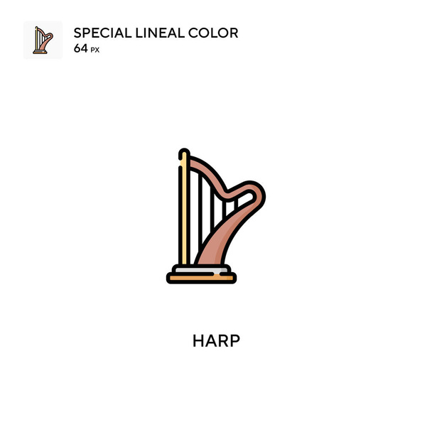 Harp erityinen lineaarinen väri vektori kuvake. Harp kuvakkeet yrityksesi projekti - Vektori, kuva