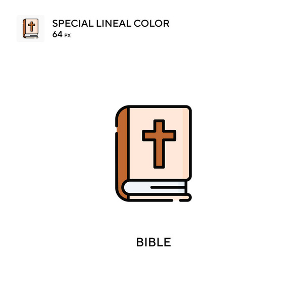 Biblia Especial icono de vector de color lineal. Iconos bíblicos para su proyecto de negocio - Vector, Imagen