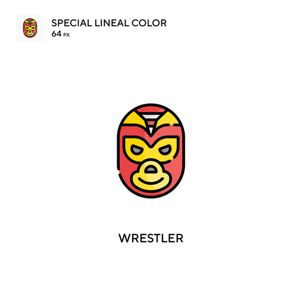 Luchador icono especial vector de color lineal. Iconos de luchador para tu proyecto de negocio - Vector, imagen