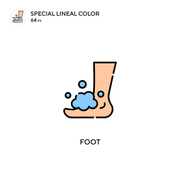 Fuß Spezielles lineares Farbvektorsymbol. Fußsymbole für Ihr Geschäftsprojekt - Vektor, Bild