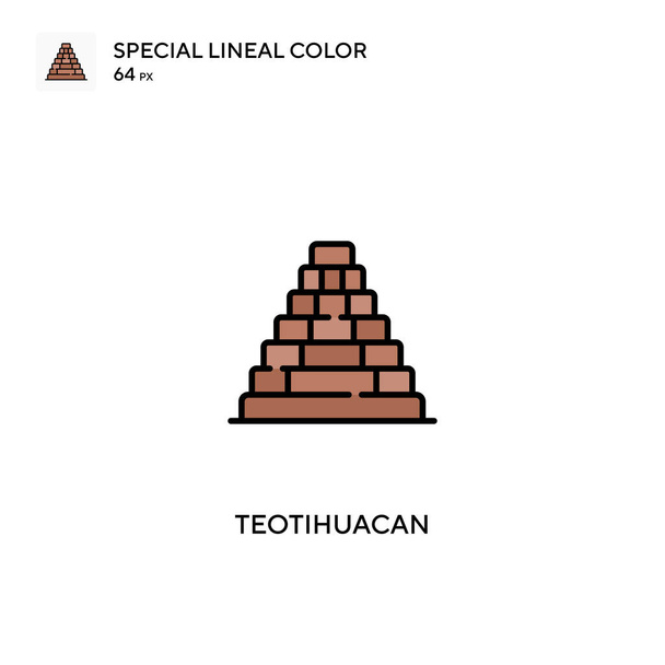 Teotihuacan Speciale lijnkleur vector icoon. Teotihuacan iconen voor uw business project - Vector, afbeelding