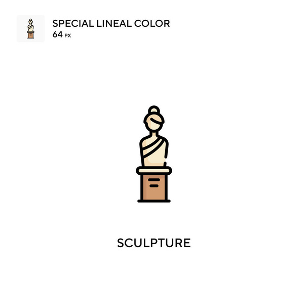 Скульптура Специальная линейная иконка вектора цвета. Скульптурные иконки для Вашего бизнес-проекта - Вектор,изображение