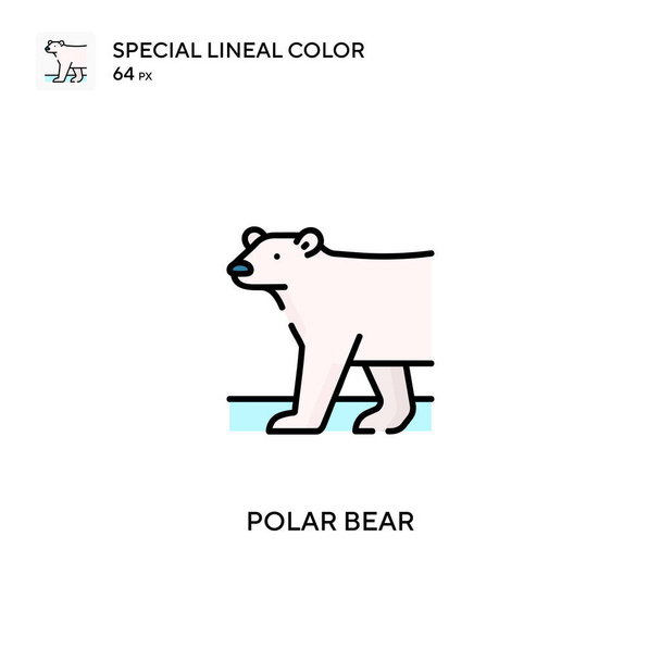 Urso polar Ícone vetorial de cor linear especial. Ícones de urso polar para o seu projeto de negócio
 - Vetor, Imagem