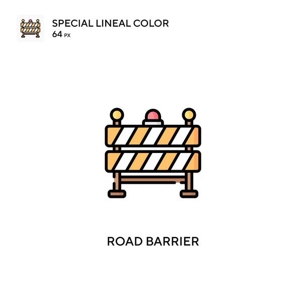 Barrera vial Icono especial de vector de color lineal. Iconos de barrera vial para su proyecto empresarial - Vector, Imagen