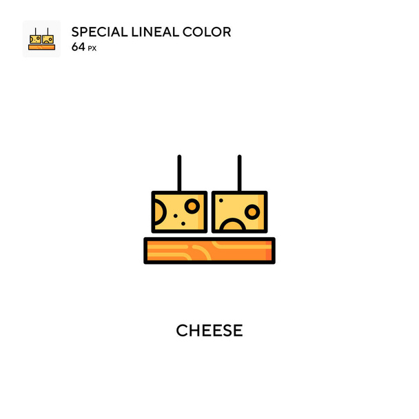 Cheese Spezielle lineare Farbvektorsymbol. Käse-Symbole für Ihr Geschäftsprojekt - Vektor, Bild