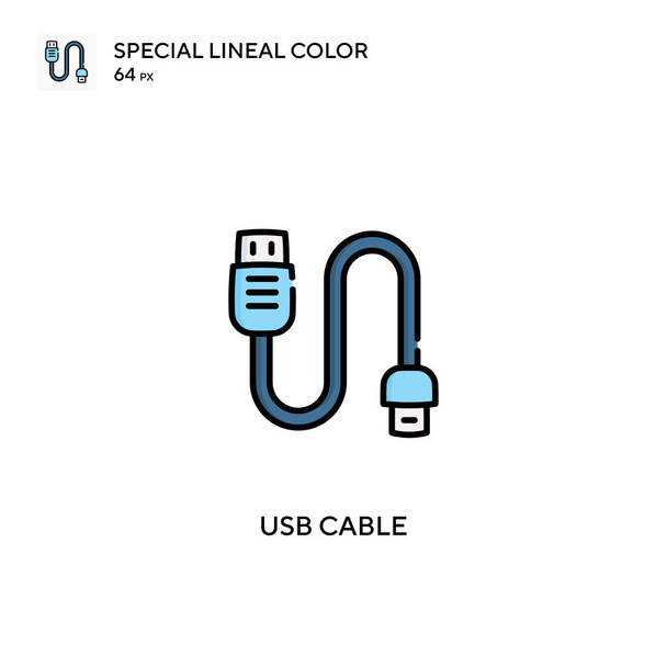 Usb cable Special lineal color vector icon. Usb cable icons for your business project - Vector, Image