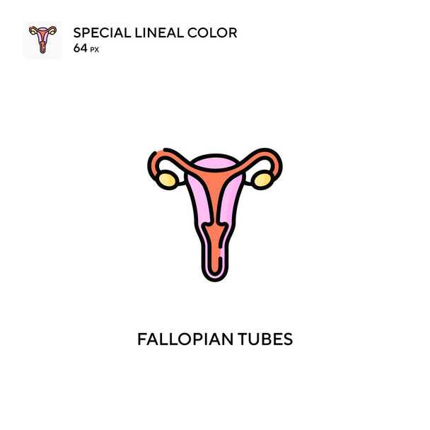 Tubos de Falopio Icono especial de vector de color lineal. Iconos de trompas de Falopio para su proyecto empresarial - Vector, imagen