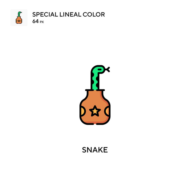 Yılan Özel Çizgisel Renk Vektörü simgesi. İş projeniz için yılan simgeleri - Vektör, Görsel
