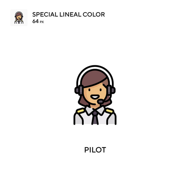 Pilot Spezielles lineares Farbvektorsymbol. Pilotsymbole für Ihr Geschäftsprojekt - Vektor, Bild