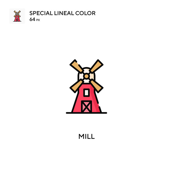 Mulino Speciale icona vettoriale a colori lineari. Icone del mulino per il tuo progetto aziendale - Vettoriali, immagini