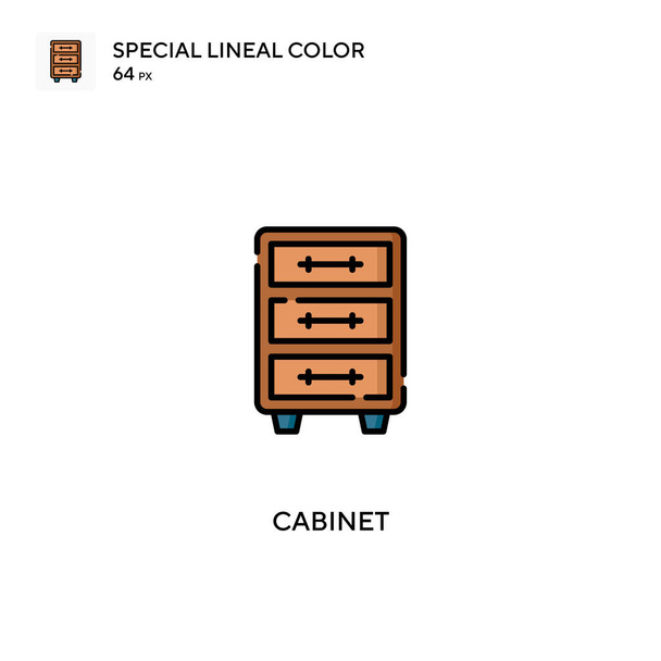 Gabinet Specjalna ikona wektora koloru linii. Ikony gabinetu dla Twojego projektu biznesowego - Wektor, obraz