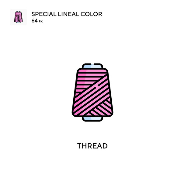Thread Spezielles lineares Farbvektorsymbol. Thread-Symbole für Ihr Geschäftsprojekt - Vektor, Bild
