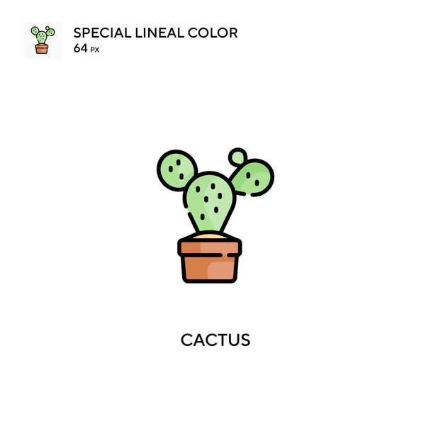 Cactus Icono especial de vector de color lineal. Iconos de cactus para tu proyecto empresarial - Vector, imagen