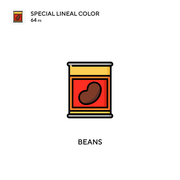 Fazole Speciální lineární barevný vektor ikona. Ikony fazolí pro váš podnikatelský projekt - Vektor, obrázek