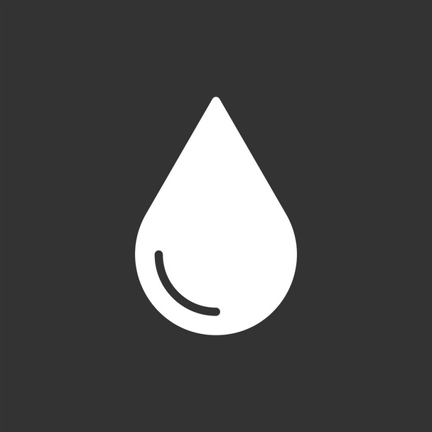 Icono de gota aislado sobre fondo negro. Gotita símbolo moderno icono de vector simple para el diseño del sitio web, aplicación móvil, ui. Ilustración vectorial - Vector, imagen