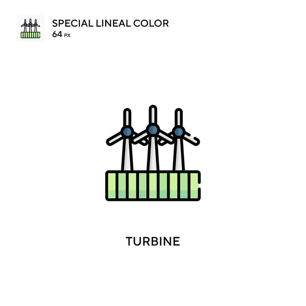 Turbine Speciale lijnkleur vector icoon. Turbine iconen voor uw business project - Vector, afbeelding