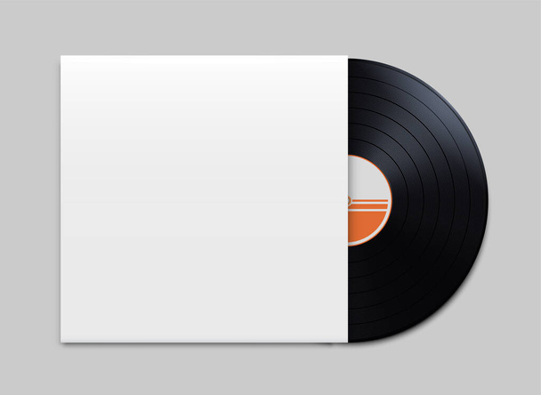 Realistická vinylová deska s převlekem. Retro design. - Vektor, obrázek