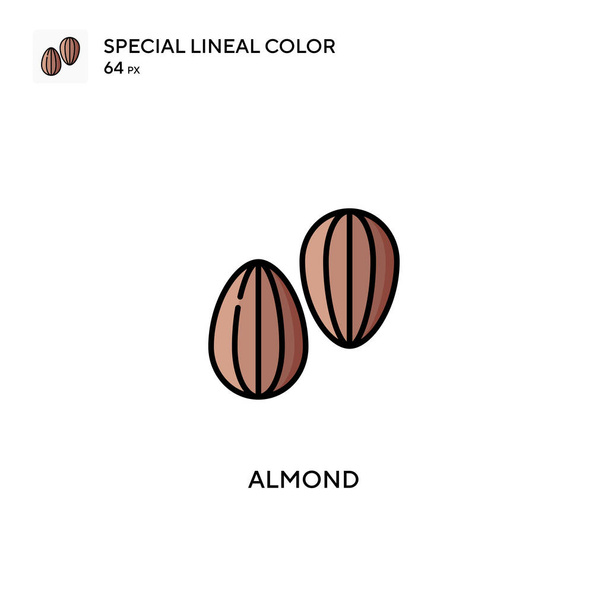 Almond Speciální lineární barevný vektor ikona. Ikony mandlí pro váš obchodní projekt - Vektor, obrázek