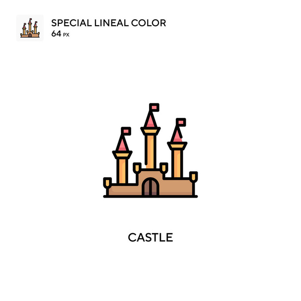 Castle Icono especial de vector de color lineal. Iconos de castillo para su proyecto empresarial - Vector, Imagen