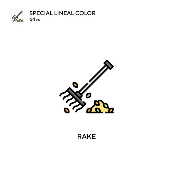 Rake Ícone vetorial de cor linear especial. Ícones de bolo para o seu projeto de negócio
 - Vetor, Imagem