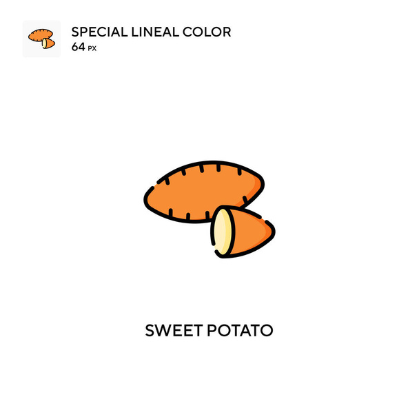 Zoete aardappel Speciale lijnkleur vector icoon. Zoete aardappel pictogrammen voor uw business project - Vector, afbeelding