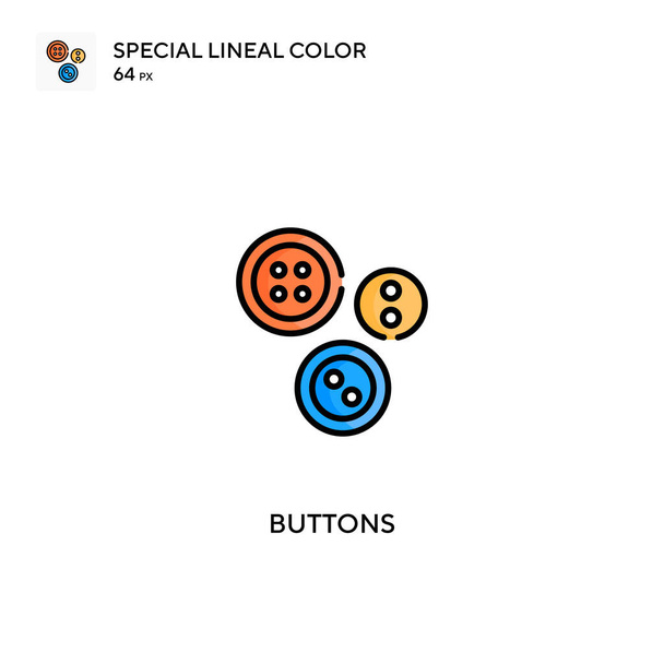 Düğmeler Özel doğrusal renk vektörü simgesi. İş projeniz için düğme simgeleri - Vektör, Görsel
