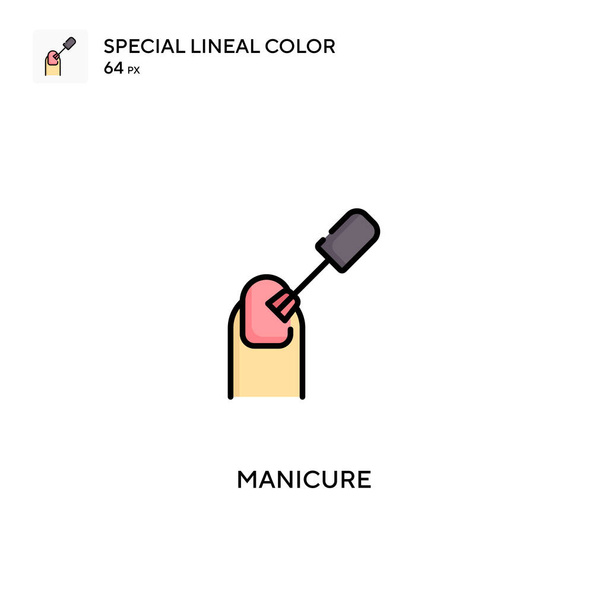 Maniküre Spezielles lineares Farbvektorsymbol. Maniküre-Symbole für Ihr Geschäftsprojekt - Vektor, Bild