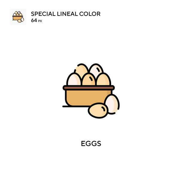 Huevos Icono especial de vector de color lineal. Iconos de huevos para tu proyecto empresarial - Vector, imagen