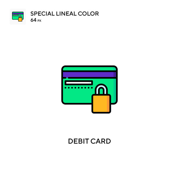 Carta di debito Speciale icona vettoriale a colori lineari. Icone della carta di debito per il tuo progetto aziendale - Vettoriali, immagini