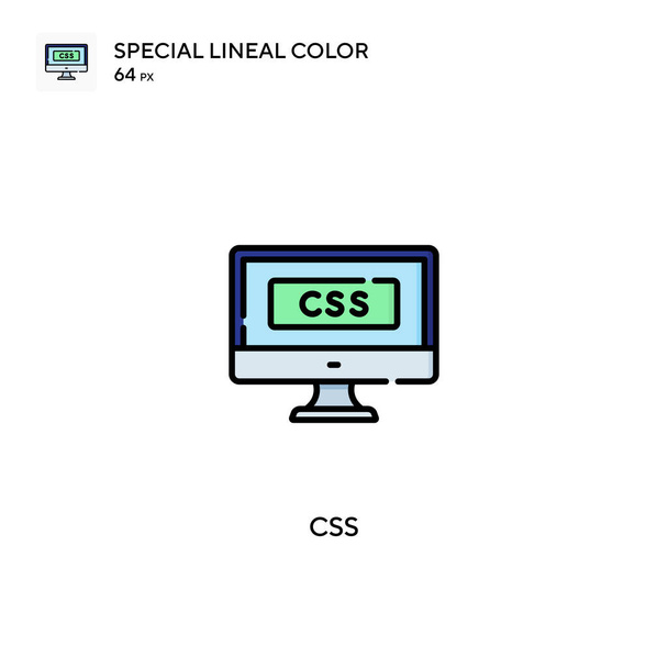 Css特殊線型カラーベクトルアイコン。ビジネスプロジェクトのCssアイコン - ベクター画像