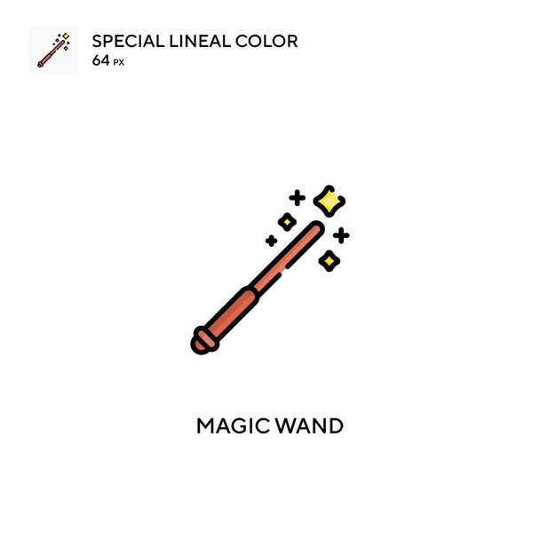 Bacchetta magica Speciale icona vettoriale di colore lineare. Icone bacchetta magica per il tuo progetto aziendale - Vettoriali, immagini