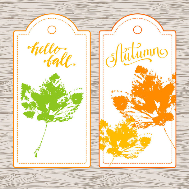 Autumn leaves background, template for design, vector fall illustration. - Vector, Image