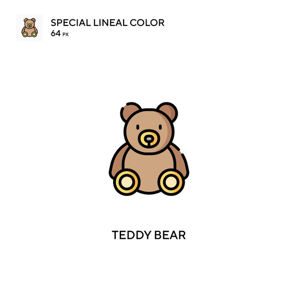 Urso de pelúcia Ícone vetorial de cor linear especial. Ícones de urso de pelúcia para o seu projeto de negócio
 - Vetor, Imagem
