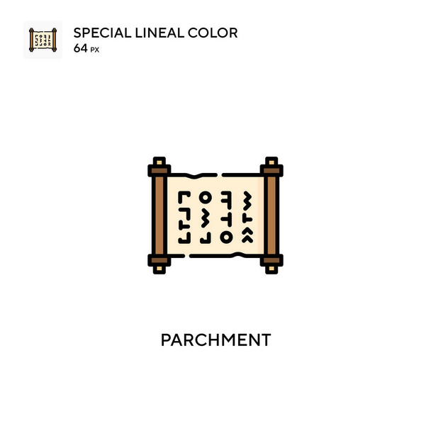 Pergamin Specjalna ikona wektora kolorów liniowych. Ikony pergaminowe dla Twojego projektu biznesowego - Wektor, obraz