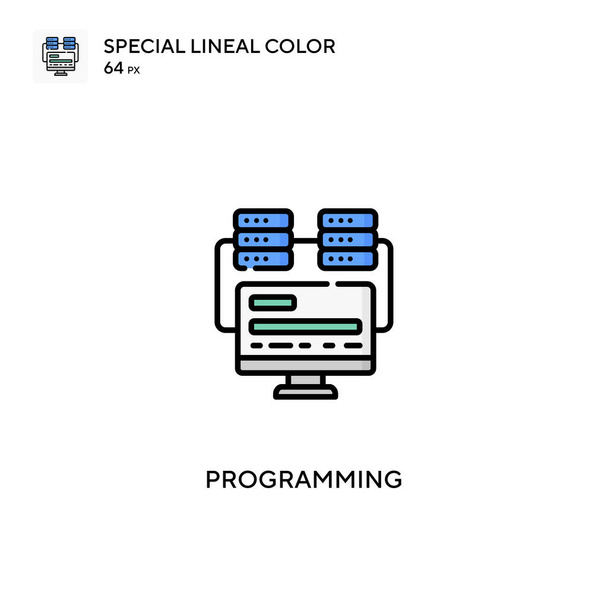 プログラミング特殊線式カラーベクトルアイコン。ビジネスプロジェクトのプログラミングアイコン - ベクター画像