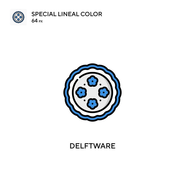 Delftware Spezielles lineares Farbvektorsymbol. Symbole für Ihr Geschäftsprojekt löschen - Vektor, Bild