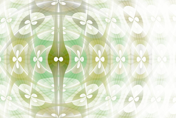 Sequential abstract ornament, digital fractal image on white background - Φωτογραφία, εικόνα