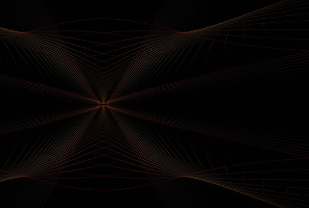 filetti geometrici linea di rotazione immagine frattale digitale su sfondo nero - Foto, immagini