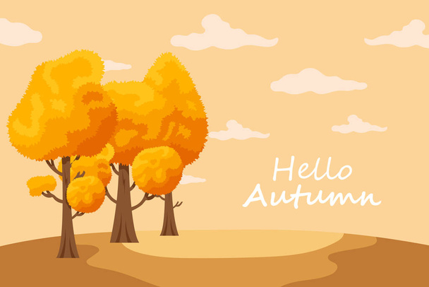 Fundo de outono com texto de outono desenhado à mão e folhas em torno dele. Venda de férias Promo, cartão de convite e cartão de saudação
 - Vetor, Imagem