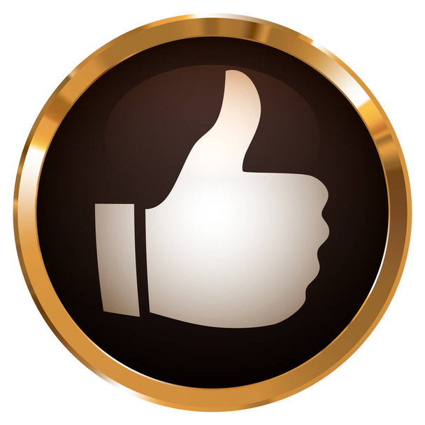 Bravo icône sur badge doré métallisé brillant - Vecteur, image