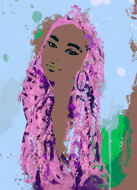 Black woman afro hair art - Photo, image