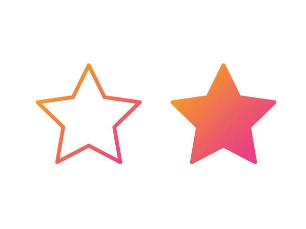 Izolovaný oranžový až růžový vektor barevné hvězdy tenké čáry ikony - Vektor, obrázek