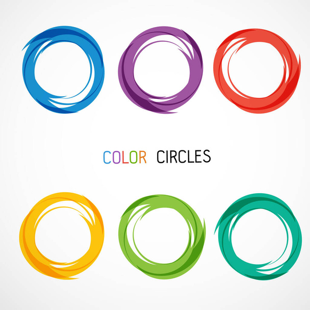 Color circles set vector illustration - Vektor, kép