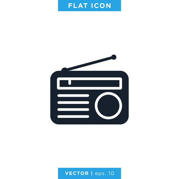Radio Icon Vector Logo Ontwerp Template - Vector, afbeelding