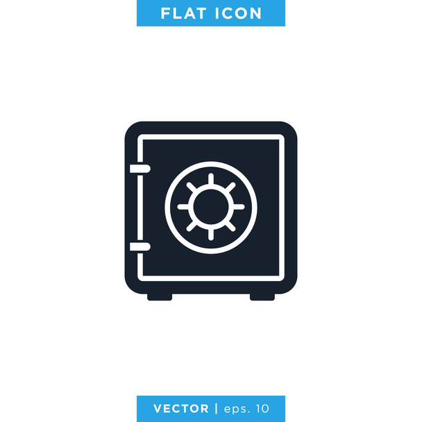Caja de seguridad Icono Vector Diseño Plantilla - Vector, Imagen