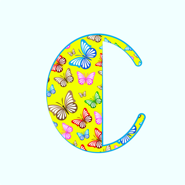 Buchstabe C Logo Design aus Symbol Schmetterling - Vektor, Bild