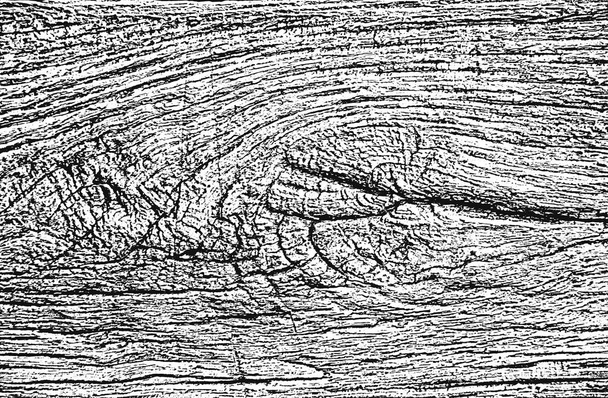 Ztráta staré suché dřevěné textury. Černobílé grunge pozadí. EPS8 vektorová ilustrace - Vektor, obrázek