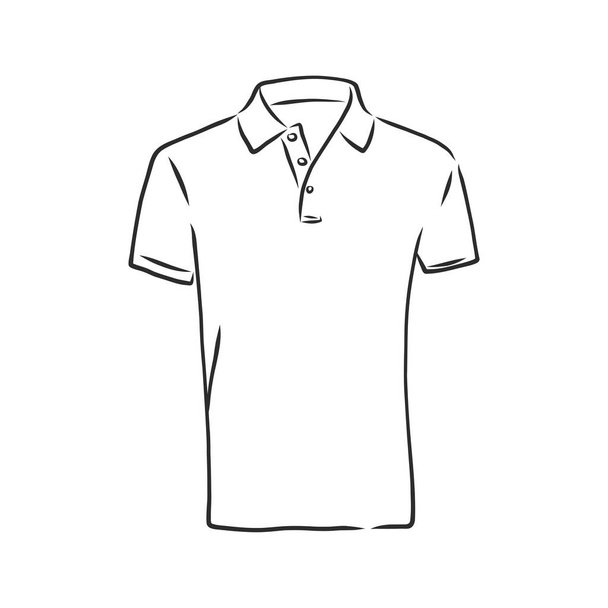 Иконка векторного эскиза рубашки поло изолирована на заднем плане. Ручной значок рубашки поло. Иконка эскиза рубашки поло для инфографики, сайта или приложения. - Вектор,изображение
