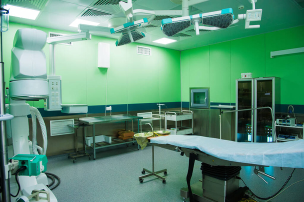 Rehabilitation room with equipment. Resuscitation chamber in municipal hospital - Photo, Image
